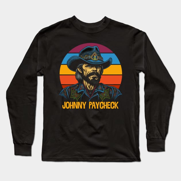 Johnny Paycheck / Retro Style Fan Design Long Sleeve T-Shirt by DankFutura